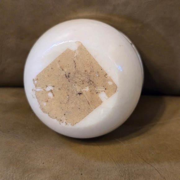 VTG Alabaster Trinket Box 2"‎ Round Gold Hinge Vanity Decor Collectible Keepsake - Picture 7 of 8